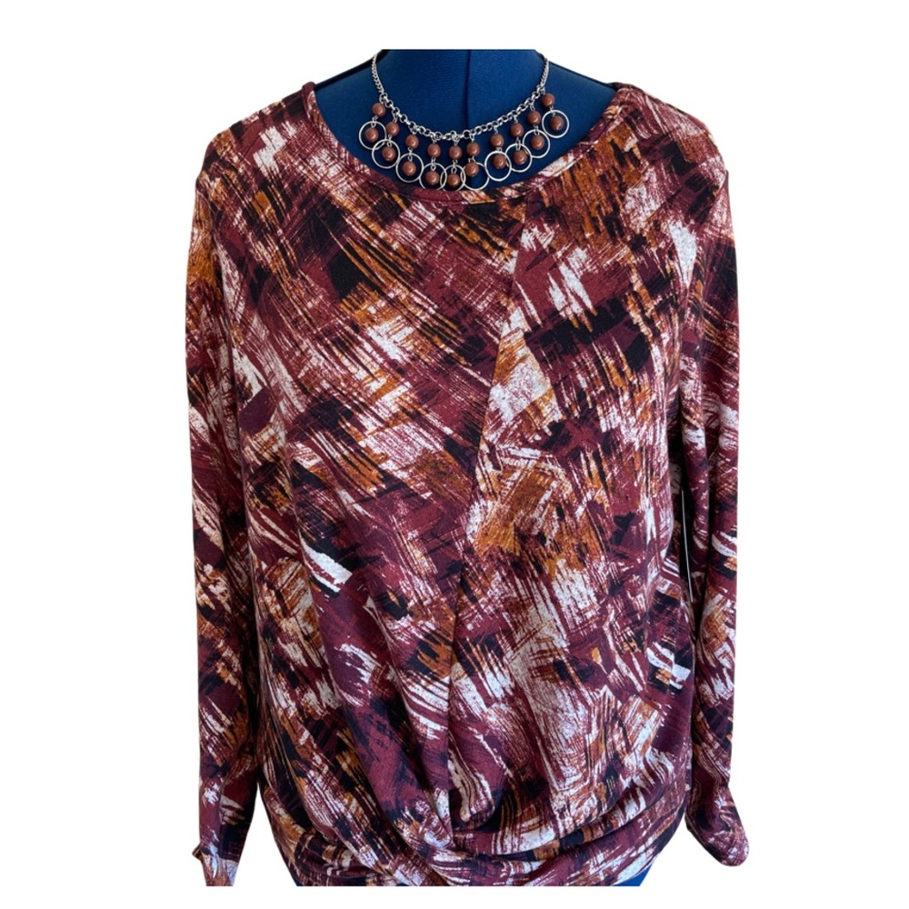 Apt 9 Womens multi color long sleeve blouse.